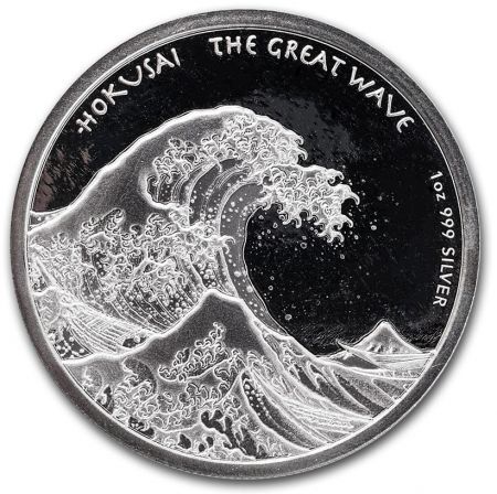 Srebrna moneta Fiji- Hokusai Great Wave 1 oz 2017 BU