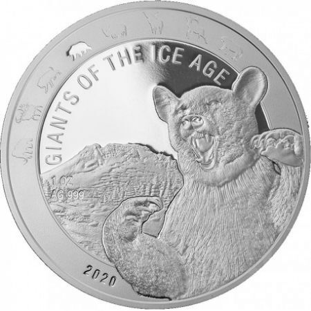 Srebrna moneta Giganci Ery Lodowcowej - Niedżwiedź  1 oz 2020