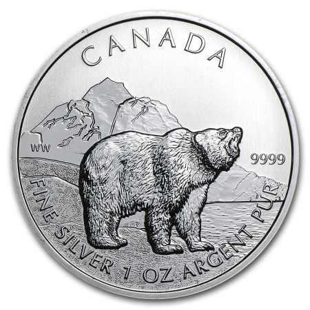 Srebrna moneta Kanadyjski Niedżwiedż Grizzly 1 oz   2011