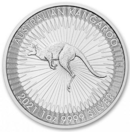 Srebrna moneta   Kangur  1 oz   2021 (patyna, rysy)
