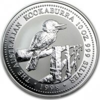 Srebrna moneta Kookaburra  10  oz  1998