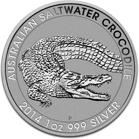 Srebrna moneta  Krokodyl Różańcowy 1 oz 2014 (Perth Mint)
