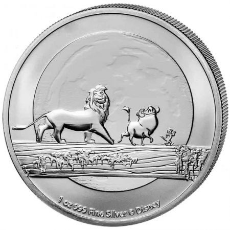 Srebrna moneta  Król Lew  , Niue 2021 (rysy)