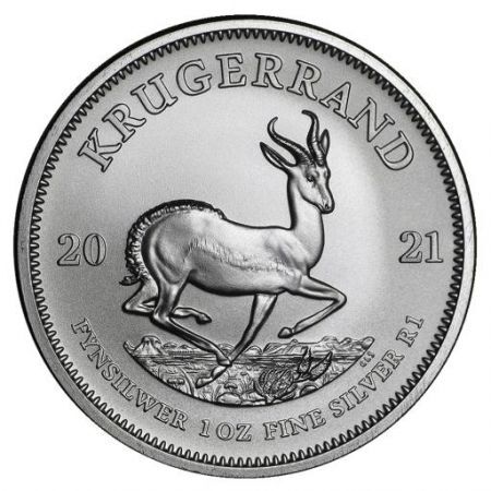 Srebrna moneta  Krugerrand  1 oz  2021 (milk spot, patyna)