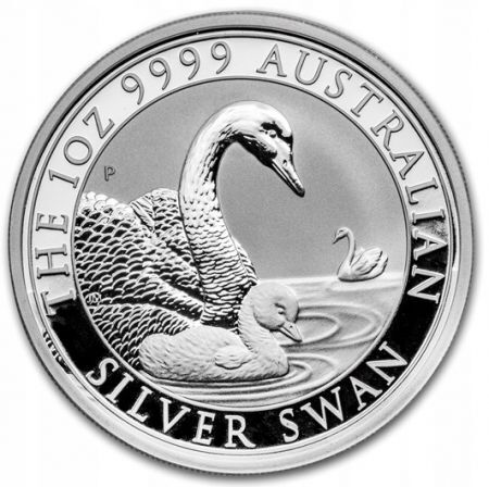 Srebrna moneta Łabędź / Swan 1 oz 2019 (rysy)