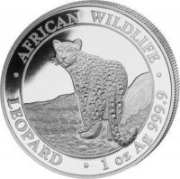 Srebrna moneta  Lampart  / Somalia Leopard 1 oz  2018