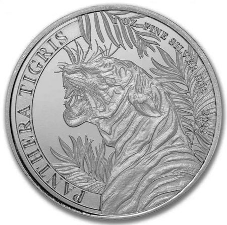 Srebrna moneta Laos: Panthera Tigris 1 oz 2022