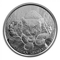 Srebrna moneta Leopard Afrykański , Ghana 1 oz    2017  r.