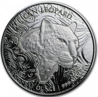 Srebrna moneta Leopard Afrykański , Ghana 1 oz    2019  r.