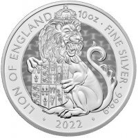 Srebrna moneta Lion of England  - The Tudor Beasts , 10  oz , 2022