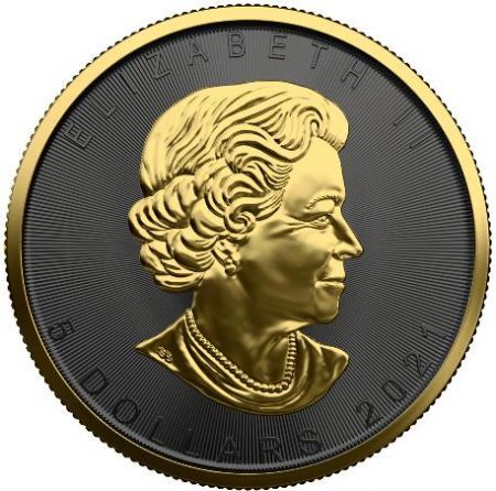 Srebrna moneta  Liść Klonu  1 oz   2021  Golden Ring