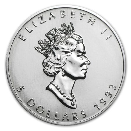 Srebrna moneta  Liść Klonu   (Maple Leaf)      1 oz   1993 r