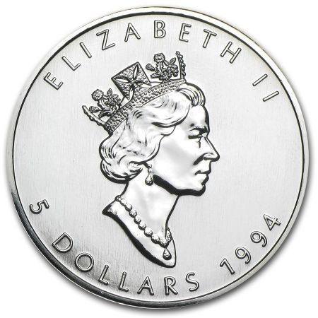 Srebrna moneta  Liść Klonu   (Maple Leaf)      1 oz   1994 r