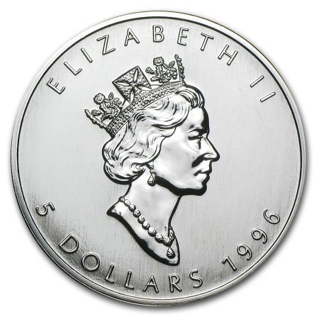 Srebrna moneta  Liść Klonu   (Maple Leaf)      1 oz   1996 r