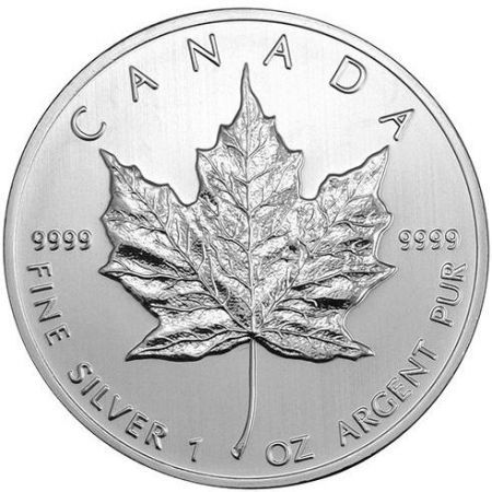 Srebrna moneta  Liść Klonu   (Maple Leaf)      1 oz   2008  r (patyna, spot milk)