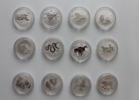 Srebrna moneta  Lunar II  zestaw 12 x 1 oz