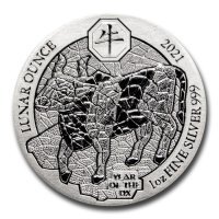 Srebrna moneta Lunar Ox , Rwanda  1 oz    2021