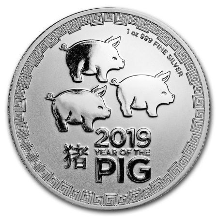 Srebrna moneta  Lunar Pig , Niue 2019