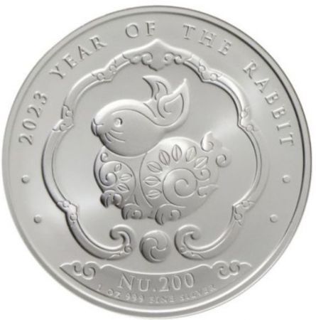 Srebrna moneta Lunar Rabbit , Buthan 1 oz 2023