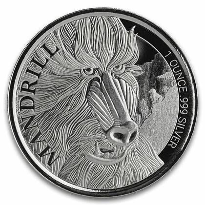 Srebrna moneta Mandrill  , Kamerun  1 oz    2020  r.