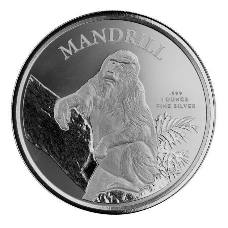 Srebrna moneta Mandrill  , Kamerun  1 oz    2021  r.