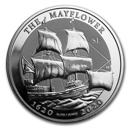 Srebrna moneta Mayflower - 400 . rocznica 1 oz 2020