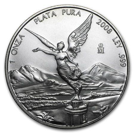 Srebrna moneta  Meksykański Libertad 1 oz   2008 (spot milk)