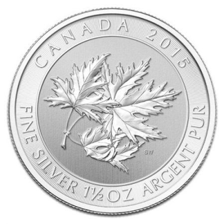 Srebrna moneta  Multi Maple Leaf   1,5  oz   2016 r (patyna)