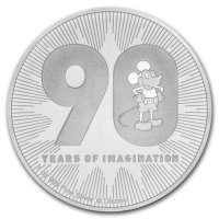 Srebrna moneta Niue Disney: Myszka Micky 90 lecie  1 oz   2018