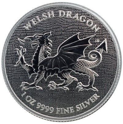 Srebrna moneta Niue: Heraldic - Welsh Dragon 1 oz 2022