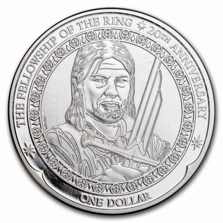 Srebrna moneta Nowa Zelandia   Drużyna  Pierścienia  -  BOROMIR    1 oz   2021 r