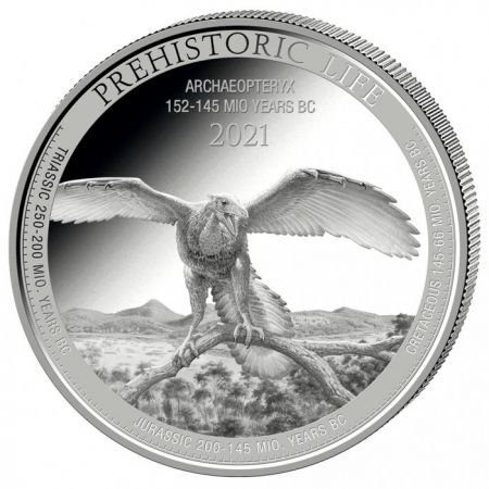 Srebrna moneta Prehistoric Life -  Archaeopteryx  , Kongo 1 oz  2021