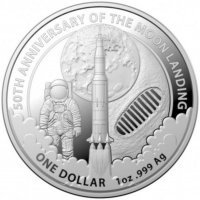 Srebrna moneta  RAM  50.rocznica lądowania na księżycu  1 oz 2019 (milk spot)