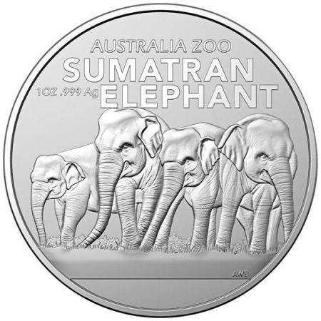 Srebrna moneta  RAM  Australia ZOO - Sumatran Elephant  1 oz 2022