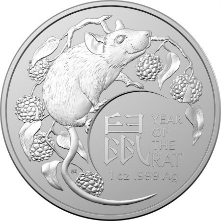 Srebrna moneta  RAM  Rok Szczura  1 oz 2020