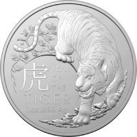 Srebrna moneta  RAM  Rok Tygrysa   1 oz 2022