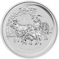 Srebrna moneta Rok Kozy / Lunar II Goat 1 Oz.  2015 (Australia)