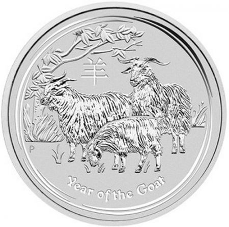 Srebrna moneta Rok Kozy / Lunar II Goat 1 Oz.  2015 (Australia)