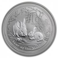 Srebrna moneta Rok Królika   / Lunar II Rabbit 2 Oz  2011