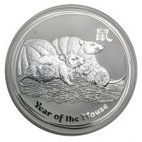 Srebrna moneta Rok Myszy / Lunar II Mouse  1 Oz.  2008  (Australia)