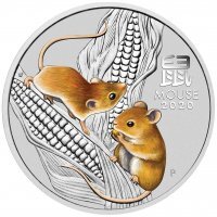 Srebrna moneta Rok Myszy / Lunar III Mouse  1/2 Oz.  2020 kolor (Australia)