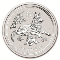 Srebrna moneta Rok Psa / Lunar Dog   1 kg.  2018 (patyna , uszkodzony kapsel) )
