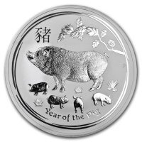 Srebrna moneta Rok Świni   / Lunar II Pig 10 oz. 2019