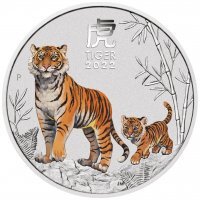 Srebrna moneta Rok Tygrysa / Lunar III Tiger  1/2 Oz.  2022 kolor  (Australia)