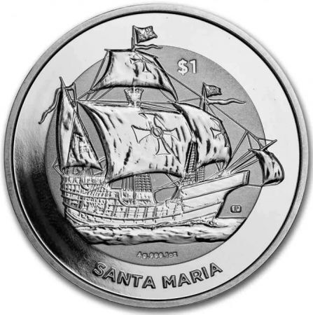Srebrna moneta Ship Series: Santa Maria 1 oz  2022