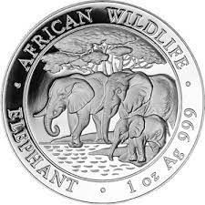 Srebrna moneta  Słoń  Somalia 1 oz    2013