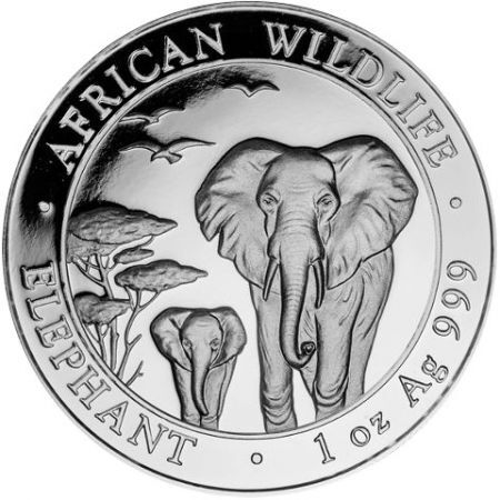 Srebrna moneta  Słoń  Somalia 1 oz    2015