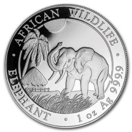 Srebrna moneta  Słoń  Somalia  / Somalia Elephant  1 oz    2017  r.