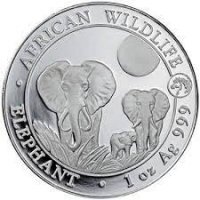Srebrna moneta   Słoń  Somalijski  1 oz 2014 (Privy Horse)