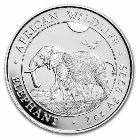 Srebrna moneta  Słoń Somalijski  2  oz   2022  r